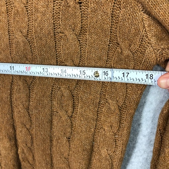 Hippie Rose Sweater XS Rust Cable Twist Open Back Academia Tennis Prep Heritage - Picture 10 of 13